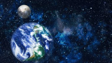 Dünya ve ay tutulması, Nasa tarafından döşenmiş öğeler dahil olmak üzere son derece ayrıntılı görüntü.