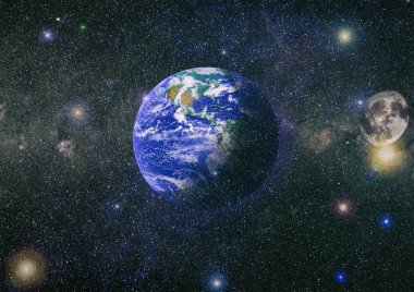 Dünya ve ay tutulması, Nasa tarafından döşenmiş öğeler dahil olmak üzere son derece ayrıntılı görüntü.