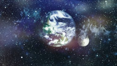 Dünya ve ay tutulması, Nasa tarafından döşenmiş öğeler dahil olmak üzere son derece ayrıntılı görüntü.