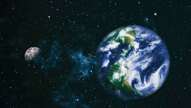 Dünya ve ay tutulması, Nasa tarafından döşenmiş öğeler dahil olmak üzere son derece ayrıntılı görüntü.