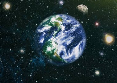 Dünya ve ay tutulması, Nasa tarafından döşenmiş öğeler dahil olmak üzere son derece ayrıntılı görüntü.