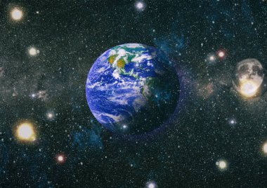 Dünya ve ay tutulması, Nasa tarafından döşenmiş öğeler dahil olmak üzere son derece ayrıntılı görüntü.