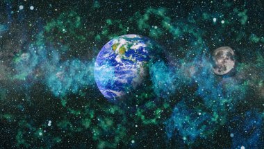 Dünya ve ay tutulması, Nasa tarafından döşenmiş öğeler dahil olmak üzere son derece ayrıntılı görüntü.