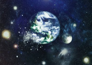 Dünya ve ay tutulması, Nasa tarafından döşenmiş öğeler dahil olmak üzere son derece ayrıntılı görüntü.