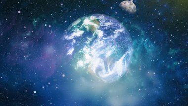 Dünya ve ay tutulması, Nasa tarafından döşenmiş öğeler dahil olmak üzere son derece ayrıntılı görüntü.