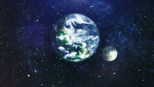 Ziemia Księżyc Widok Kosmosu Niezwykle Szczegółowy Obraz Tym Elementy Dostarczone — Zdjęcie stockowe