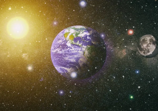 Dünya ve ay tutulması, Nasa tarafından döşenmiş öğeler dahil olmak üzere son derece ayrıntılı görüntü.