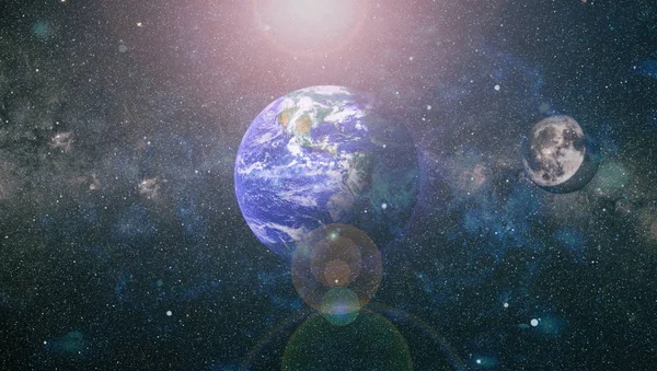 Dünya ve ay tutulması, Nasa tarafından döşenmiş öğeler dahil olmak üzere son derece ayrıntılı görüntü.