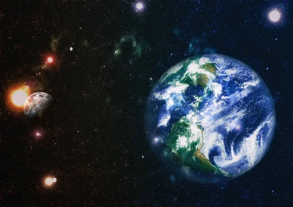 Dünya ve ay tutulması, Nasa tarafından döşenmiş öğeler dahil olmak üzere son derece ayrıntılı görüntü.