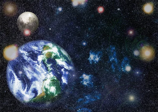 Dünya ve ay tutulması, Nasa tarafından döşenmiş öğeler dahil olmak üzere son derece ayrıntılı görüntü.