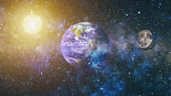 Dünya ve ay tutulması, Nasa tarafından döşenmiş öğeler dahil olmak üzere son derece ayrıntılı görüntü.