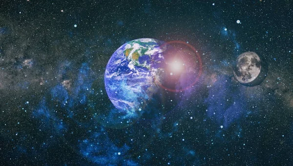 Dünya ve ay tutulması, Nasa tarafından döşenmiş öğeler dahil olmak üzere son derece ayrıntılı görüntü.