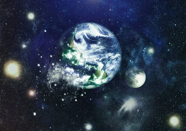 Dünya ve ay tutulması, Nasa tarafından döşenmiş öğeler dahil olmak üzere son derece ayrıntılı görüntü.