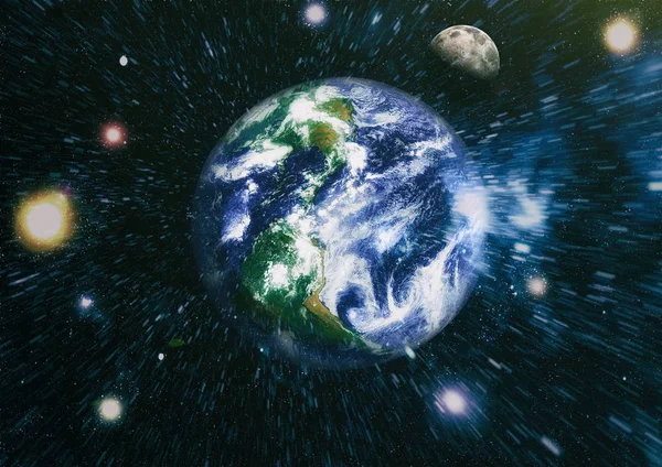 Dünya ve ay tutulması, Nasa tarafından döşenmiş öğeler dahil olmak üzere son derece ayrıntılı görüntü.