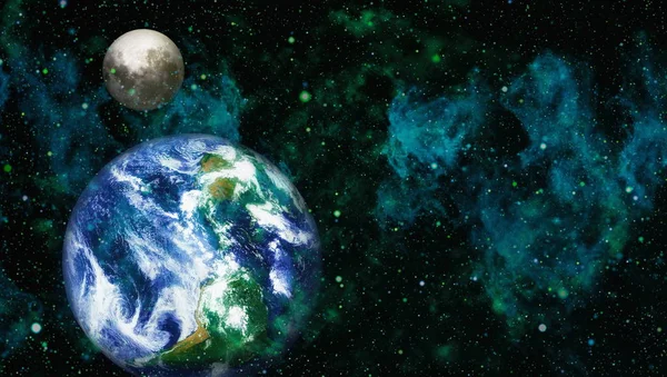 地球と月の日食 Nasa から提供された要素を含む非常に詳細な画像 — ストック写真