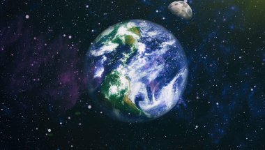 Dünya ve ay tutulması, Nasa tarafından döşenmiş öğeler dahil olmak üzere son derece ayrıntılı görüntü.