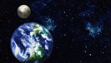 Dünya ve ay tutulması, Nasa tarafından döşenmiş öğeler dahil olmak üzere son derece ayrıntılı görüntü.