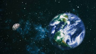 Dünya ve ay tutulması, Nasa tarafından döşenmiş öğeler dahil olmak üzere son derece ayrıntılı görüntü.