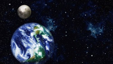 Dünya ve ay tutulması, Nasa tarafından döşenmiş öğeler dahil olmak üzere son derece ayrıntılı görüntü.