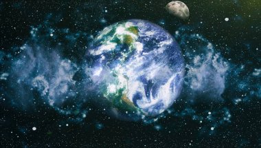 Dünya ve ay tutulması, Nasa tarafından döşenmiş öğeler dahil olmak üzere son derece ayrıntılı görüntü.