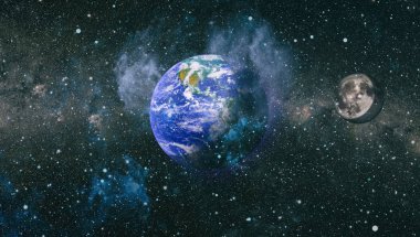 Dünya ve ay tutulması, Nasa tarafından döşenmiş öğeler dahil olmak üzere son derece ayrıntılı görüntü.