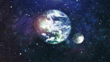 Dünya ve ay tutulması, Nasa tarafından döşenmiş öğeler dahil olmak üzere son derece ayrıntılı görüntü.