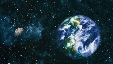 Dünya ve ay tutulması, Nasa tarafından döşenmiş öğeler dahil olmak üzere son derece ayrıntılı görüntü.