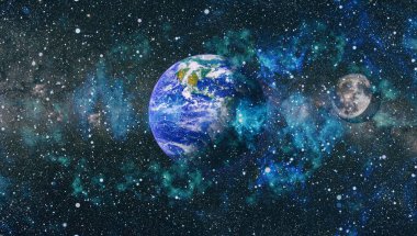 Dünya ve ay tutulması, Nasa tarafından döşenmiş öğeler dahil olmak üzere son derece ayrıntılı görüntü.