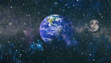 Dünya ve ay tutulması, Nasa tarafından döşenmiş öğeler dahil olmak üzere son derece ayrıntılı görüntü.