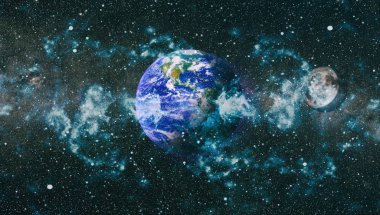 Dünya ve ay tutulması, Nasa tarafından döşenmiş öğeler dahil olmak üzere son derece ayrıntılı görüntü.