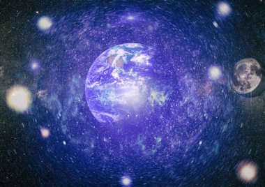 Dünya ve ay tutulması, Nasa tarafından döşenmiş öğeler dahil olmak üzere son derece ayrıntılı görüntü.