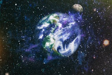 Dünya ve ay tutulması, Nasa tarafından döşenmiş öğeler dahil olmak üzere son derece ayrıntılı görüntü.