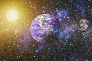 Dünya ve ay tutulması, Nasa tarafından döşenmiş öğeler dahil olmak üzere son derece ayrıntılı görüntü.