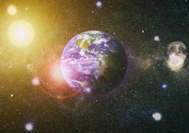 Dünya ve ay tutulması, Nasa tarafından döşenmiş öğeler dahil olmak üzere son derece ayrıntılı görüntü.