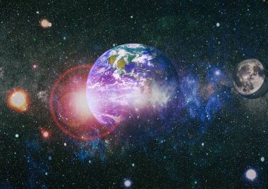 Dünya ve ay tutulması, Nasa tarafından döşenmiş öğeler dahil olmak üzere son derece ayrıntılı görüntü.