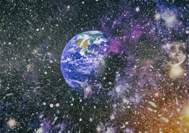 Dünya ve ay tutulması, Nasa tarafından döşenmiş öğeler dahil olmak üzere son derece ayrıntılı görüntü.