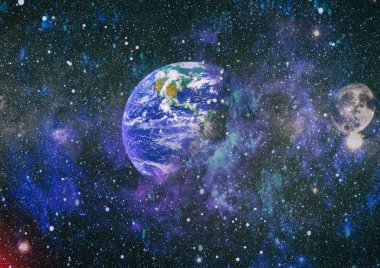 Dünya ve ay tutulması, Nasa tarafından döşenmiş öğeler dahil olmak üzere son derece ayrıntılı görüntü.