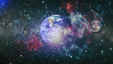 Dünya ve ay tutulması, Nasa tarafından döşenmiş öğeler dahil olmak üzere son derece ayrıntılı görüntü.