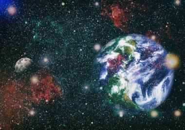 Dünya ve ay tutulması, Nasa tarafından döşenmiş öğeler dahil olmak üzere son derece ayrıntılı görüntü.