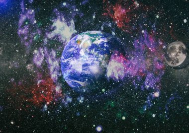 Dünya ve ay tutulması, Nasa tarafından döşenmiş öğeler dahil olmak üzere son derece ayrıntılı görüntü.