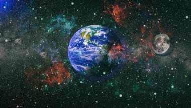 Dünya ve ay tutulması, Nasa tarafından döşenmiş öğeler dahil olmak üzere son derece ayrıntılı görüntü.