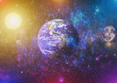 Dünya ve ay tutulması, Nasa tarafından döşenmiş öğeler dahil olmak üzere son derece ayrıntılı görüntü.