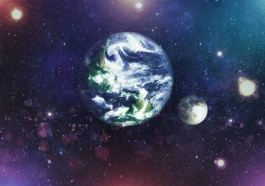 Dünya ve ay tutulması, Nasa tarafından döşenmiş öğeler dahil olmak üzere son derece ayrıntılı görüntü.