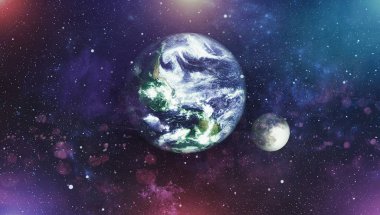 Dünya ve ay tutulması, Nasa tarafından döşenmiş öğeler dahil olmak üzere son derece ayrıntılı görüntü.