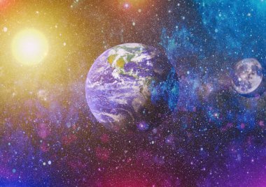 Dünya ve ay tutulması, Nasa tarafından döşenmiş öğeler dahil olmak üzere son derece ayrıntılı görüntü.