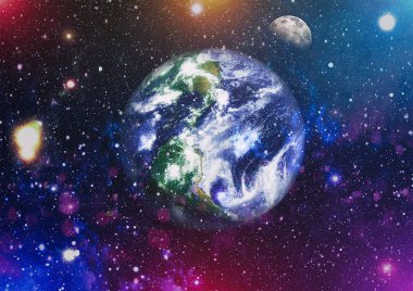 Dünya ve ay tutulması, Nasa tarafından döşenmiş öğeler dahil olmak üzere son derece ayrıntılı görüntü.