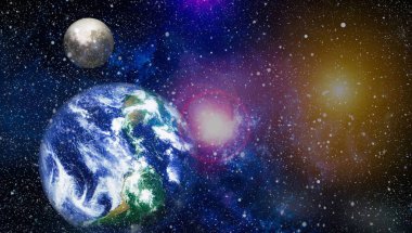 Dünya ve ay tutulması, Nasa tarafından döşenmiş öğeler dahil olmak üzere son derece ayrıntılı görüntü.