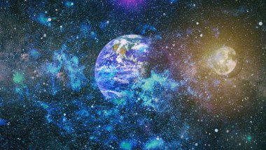 Dünya ve ay tutulması, Nasa tarafından döşenmiş öğeler dahil olmak üzere son derece ayrıntılı görüntü.