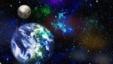 Dünya ve ay tutulması, Nasa tarafından döşenmiş öğeler dahil olmak üzere son derece ayrıntılı görüntü.