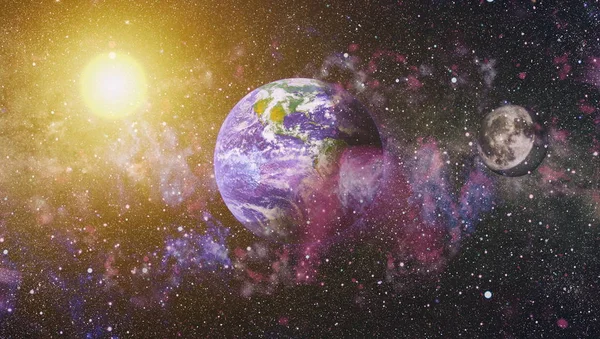 Dünya ve ay tutulması, Nasa tarafından döşenmiş öğeler dahil olmak üzere son derece ayrıntılı görüntü.